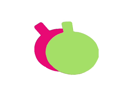 support-rond-languette-vert-et-fuchsia